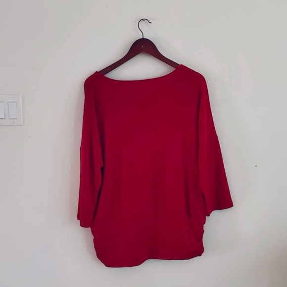 Chico's Karissa Banded Top Drop Shoulder Blouse Red Size 3/XL - Picture 5 of 6
